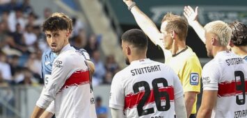 Atakan Karazor vom VfB Stuttgart fliegt vom Platz