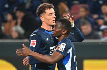 Fisnik Asllani und Bazoumana Toure von der TSG Hoffenheim