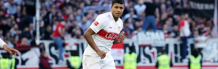 01.03.26 VfB Stuttgart - VfL Wolfsburg Deutschland, Stuttgart, 01.03.2026, Fussball, Bundesliga, Saison 2025/2026, VfB Stuttgart - VfL Wolfsburg 4:0: Jeremy Arevalo VfB Stuttgart. *** 01 03 26 VfB Stuttgart VfL Wolfsburg Germany, Stuttgart, 01 03 2026, Soccer, Bundesliga, Season 2025 2026, VfB Stuttgart VfL Wolfsburg 4 0 Jeremy Arevalo VfB Stuttgart