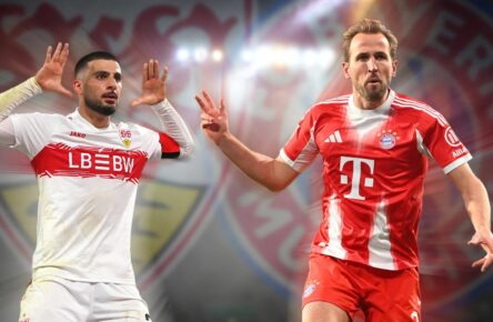 Deniz Undav vom VfB Stuttgart und Harry Kane vom FC Bayern München