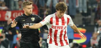Luca Waldschmidt vom 1. FC Köln und Maximilian Mittelstädt vom VfB Stuttgart