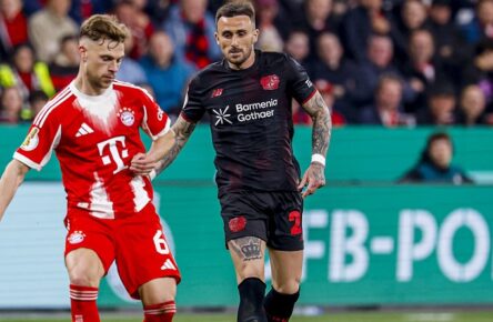 Bei Comunio auf dem absteigenden Ast: Joshua Kimmich (Bayern) und Aleix Garcia (Bayer Leverkusen)