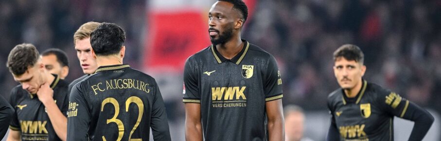 Fabian Rieder FC Augsburg, Chrislain Matsima FC Augsburg und Dimitris Giannoulis FC Augsburg enttaeusscht waehrend des spiels der Bundesliga zwischen VfB Stuttgart und FC Augsburg, MHPArena Stuttgart am 09. November 2025 in Stuttgart, Deutschland. Foto von Harry Langer/DeFodi Images  Fabian Rieder FC Augsburg, Chrislain Matsima FC Augsburg und Dimitris Giannoulis FC Augsburg looks dejected during the Bundesliga match between VfB Stuttgart and FC Augsburg at MHPArena Stuttgart on November 9, 2025 in Stuttgart, Germany. Photo by Harry Langer/DeFodi Images DFL regulations prohibit any use of photographs as image sequences and/or quasi-video. Photo by Harry Langer/DeFodi Images DFL regulations prohibit any use of photographs as image sequences and/or quasi-video. / not used for Axel Springer / ZDF *** Fabian Rieder FC Augsburg , Chrislain Matsima FC Augsburg and Dimitris Giannoulis FC Augsburg looks dejected during the Bundesliga match between VfB Stuttgart and FC Augsburg at MHPArena Stuttgart on November 09, 2025 in Stuttgart, Germany Photo by Harry Langer DeFodi Images Fabian Rieder FC Augsburg , Chrislain Matsima FC Augsburg and Dimitris Giannoulis FC Augsburg looks dejected during the Bundesliga match between VfB Stuttgart and FC Augsburg at MHPArena Stuttgart on November 9, 2025 in Stuttgart, Germany Photo by Harry Langer DeFodi Images DFL regulations prohibit any use of photographs as image sequences and or quasi video Photo by Harry Langer DeFodi Images DFL regulations prohibit any use of photographs as image sequences and or quasi video not used for Axel Springer ZDF