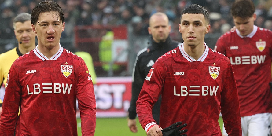 Angelo Stiller und Bilal El Khannouss vom VfB Stuttgart