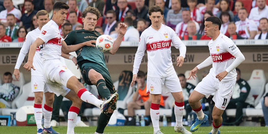 Bei Jens Stage (Werder Bremen) und Bilal El Khannouss (VfB Stuttgart, rechts) ging es abwärts