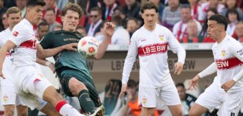 v.li. Chema Andreas VfB Stuttgart, 30, Jens Stage SV Werder Bremen, 06, Angelo Stiller VfB Stuttgart, 06, Bilal El Khannouss VfB Stuttgart, 11 GER, VfB Stuttgart vs. SV Werder Bremen, Fussball, Herren, 1. Bundesliga, 31. Spieltag, Spielzeit 2025/2026, 26.04.2026, DFL/DFB REGULATIONS PROHIBIT ANY USE OF PHOTOGRAPHS AS IMAGE SEQUENCES AND/OR QUASI-VIDEO, GER, VfB Stuttgart vs. SV Werder Bremen, Fussball, Herren, 1. Bundesliga, 31. Spieltag, Spielzeit 2025/2026, 26.04.2026 Stuttgart *** v li Chema Andreas VfB Stuttgart, 30 , Jens Stage SV Werder Bremen, 06 , Angelo Stiller VfB Stuttgart, 06 , Bilal El Khannouss VfB Stuttgart, 11 GER, VfB Stuttgart vs SV Werder Bremen, Football, Men, 1 Bundesliga, 31 Matchday, Season 2025 2026, 26 04 2026, DFL DFB REGULATES PROHIBIT ANY USE OF PHOTOGRAPHS AS IMAGE SEQUENCES AND OR QUASI VIDEO, GER, VfB Stuttgart vs SV Werder Bremen, Football, Men, 1 Bundesliga, Matchday 31, Season 2025 2026, 26 04 2026 Stuttgart Copyright: xEibner-Pressefoto/WolfgangxFrankx EP_WFK