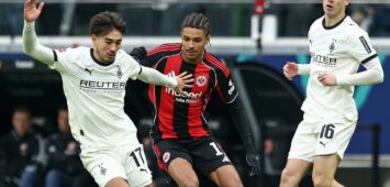 Jean-Matteo Bahoya von Eintracht Frankfurt im Spiel gegen Gladbach