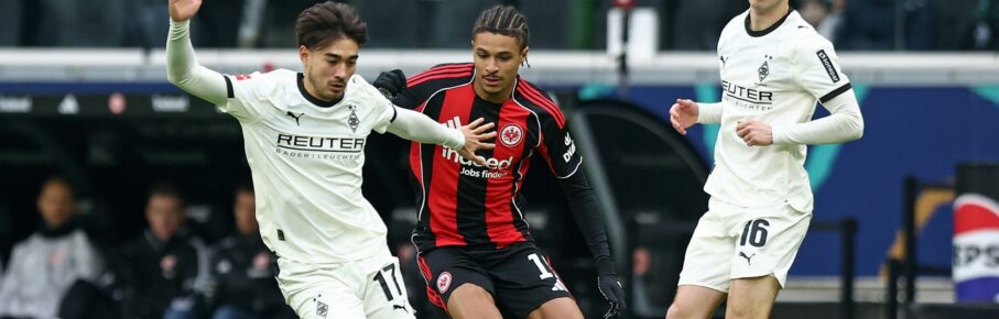 Jean-Matteo Bahoya von Eintracht Frankfurt im Spiel gegen Gladbach