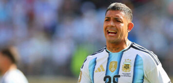 EAST RUTHERFORD, NJ - JULY 19: Facundo Medina 25 of Argentina during the FIFA World Cup, WM, Weltmeisterschaft, Fussball 26 Final between Spain and Argentina on July 19, 2026 at New York/New Jersey Stadium in East Rutherford, New Jersey. Photo by Rich Graessle/Icon Sportswire SOCCER: JUL 19 FIFA World Cup 26 Final - Spain v Argentina EDITORIAL USE ONLY Icon26071928950
