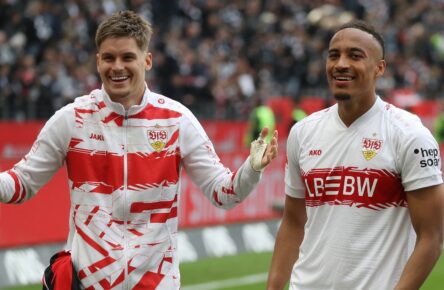 Ramon Hendriks und Jaime Leweling vom VfB Stuttgart
