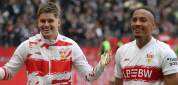 Ramon Hendriks und Jaime Leweling vom VfB Stuttgart