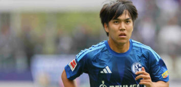 19.07.2026, xtgx, Fussball Testspiel, FC Erzgebirge Aue - FC Schalke 04 emspor, v.l. Satoshi Tanaka Schalke, 13 DFL/DFB REGULATIONS PROHIBIT ANY USE OF PHOTOGRAPHS as IMAGE SEQUENCES and/or QUASI-VIDEO Aue *** July 19, 2026, xtgx, Soccer Friendly Match, FC Erzgebirge Aue vs. FC Schalke 04, emspor, from left: Satoshi Tanaka Schalke, 13. DFL and DFB regulations prohibit any use of photographs as image sequences and/or quasi-video. Aue
