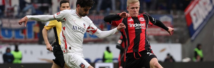 2026.03.14 xjax Fussball 1. Bundesliga Eintracht Frankfurt - 1.FC Heidenheim 1846 v.l., Eren Dinkci 1.FC Heidenheim 1846, Jonathan Burkardt Eintracht Frankfurt Zweikampf, Action, Aktion, Battles for the Ball DFL/DFB REGULATIONS PROHIBIT ANY USE OF PHOTOGRAPHS as IMAGE SEQUENCES and/or QUASI-VIDEO *** 2026 03 14 xjax Football 1 Bundesliga Eintracht Frankfurt 1 FC Heidenheim 1846 v l , Eren Dinkci 1 FC Heidenheim 1846 , Jonathan Burkardt Eintracht Frankfurt Zweikampf, Action, Aktion, Battles for the Ball DFL DFB REGULATIONS PROHIBIT ANY USE OF PHOTOGRAPHS as IMAGE SEQUENCES and or QUASI VIDEO Copyright: JoaquimxFerreira