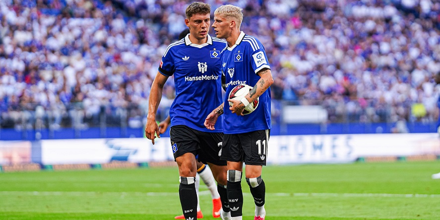 Albert Grönbaek (rechts) macht beim HSV in der Vorbereitung einen sehr guten Eindruck