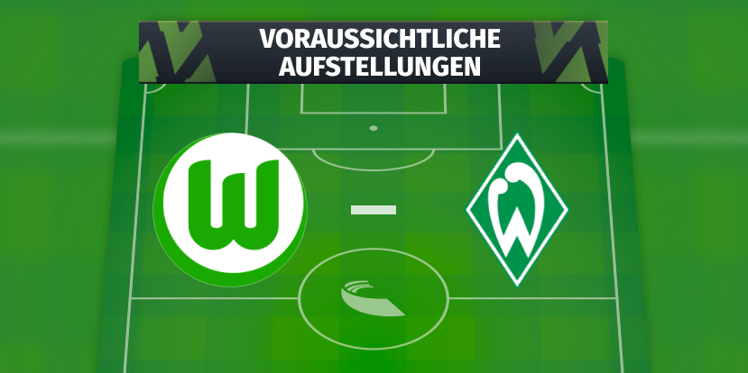 Die voraussichtlichen Aufstellungen: VfL Wolfsburg - Werder Bremen