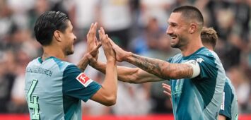 Kevin Diks und Tim Kleindienst von Borussia Mönchengladbach