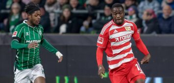 Ilyas Ansah von Union Berlin und Samuel Mbangula von Werder Bremen