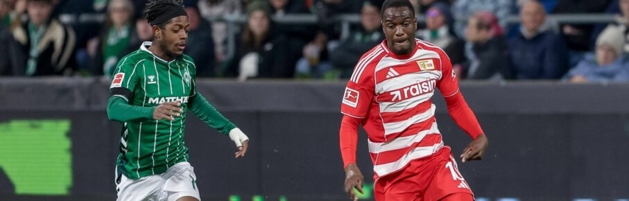 Ilyas Ansah von Union Berlin und Samuel Mbangula von Werder Bremen