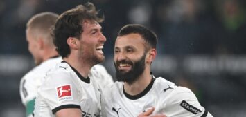 Joe Scally und Franck Honorat von Borussia Mönchengladbach