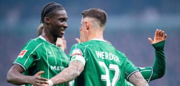 Karim Coulibaly und Marco Friedl vom SV Werder Bremen