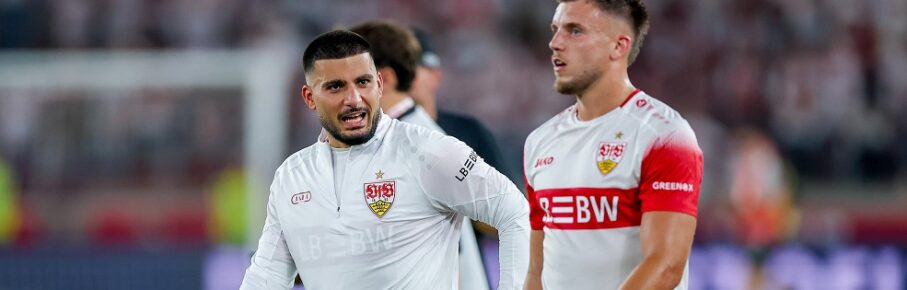 04.09.2026, Fußball, VfB Stuttgart - 1. FC Köln, 1. Fußball Bundesliga, 2. Spieltag, MHP-Arena, Saison 2026 2027: Deniz Undav VfB Stuttgart 26 unzufrieden neben Ermedin Demirovic VfB Stuttgart 09 DFB regulations prohibit any use of photographs as image sequences and or quasi-video. Baden-Württemberg Deutschland *** September 4, 2026, Soccer, VfB Stuttgart vs. 1. FC Köln, 1 Bundesliga, Matchday 2, MHP Arena, 20262027 season Deniz Undav VfB Stuttgart 26 looks unhappy next to Ermedin Demirovic VfB Stuttgart 09 DFB regulations prohibit any use of photographs as image sequences and/or quasi-video Baden-Württemberg, Germany