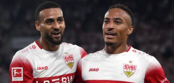 Jamie Leweling (r.) und Josha Vagnoman vom VfB Stuttgart