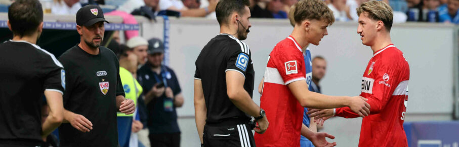 12.09.26 TSG 1899 Hoffenheim - VfB Stuttgart Deutschland, Sinsheim, 12.09.2026, Fussball, Bundesliga, Saison 2026/2027, TSG 1899 Hoffenheim - VfB Stuttgart: v.l. Yanik Spalt, Angelo Stiller beide VfB Stuttgart. *** September 12, 2026 TSG 1899 Hoffenheim vs. VfB Stuttgart Germany, Sinsheim, September 12, 2026, Soccer, Bundesliga, 20262027 Season, TSG 1899 Hoffenheim vs. VfB Stuttgart from left: Yanik Spalt, Angelo Stiller both VfB Stuttgart