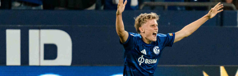 Deutschland: 1. Bundesliga 2026/2027, 2. Spieltag - FC Schalke 04 vs. FC Bayern München - 05.09.2026 - Veltins-Arena Gelsenkirchen, Nordrhein-Westfalen Luca Vozar Schalke 04, 38 jubelt bei Abpfiff *** Germany, Bundesliga 1, 20262027, Matchday 2: FC Schalke 04 vs. FC Bayern Munich, September 5, 2026, Veltins Arena, Gelsenkirchen, North Rhine-Westphalia. Luca Vozar Schalke 04, No. 38 celebrates at the final whistle. Copyright: xCelinaxLeiersx