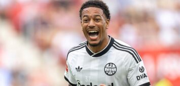 1. FSV Mainz 05 - Eintracht Frankfurt, 1. FBL Jeremiaha Maluze Eintracht Frankfurt, 37. Bundesligaspiel zwischen dem 1. FSV Mainz 05 und Eintracht Frankfurt am 12. September 2026 in der MEWA Arena in Mainz., Mainz Rheinland-Pfalz Deutschland MEWA Arena *** 1 FSV Mainz 05 vs. Eintracht Frankfurt, 1 FBL Jeremiaha Maluze vs. Eintracht Frankfurt, 37th Bundesliga match between 1 FSV Mainz 05 and Eintracht Frankfurt on September 12, 2026, at the MEWA Arena in Mainz, Mainz, Rhineland-Palatinate, Germany, MEWA Arena