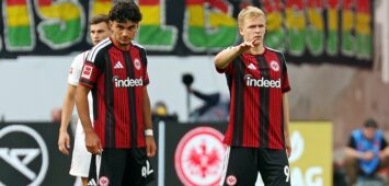 19.09.2026, xovx, Fußball Fußball Bundesliga, Eintracht Frankfurt - SC Freiburg v.l. Can Uzun Eintracht Frankfurt, Jonathan Burkardt Eintracht Frankfurt DFL/DFB REGULATIONS PROHIBIT ANY USE OF PHOTOGRAPHS as IMAGE SEQUENCES and/or QUASI-VIDEO emspor Frankfurt *** September 19, 2026, xovx, Soccer, Bundesliga, Eintracht Frankfurt vs. SC Freiburg, Can Uzun Eintracht Frankfurt, Jonathan Burkardt, Eintracht Frankfurt DFL, DFB regulations prohibit any use of photographs as image sequences and/or quasi-video by Eintracht Frankfurt