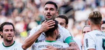 Deutschland: Fußball 2. Bundesliga, 1. Bundesliga, Freundschaftsspiel Saison 2026/27, FC St. Pauli vs Borussia Moenchengladbach Millerntor-Stadion Hamburg St. Pauli: 1:0 für Borussia Moenchengladbach durch Tim Kleindienst Borussia Moenchengladbach, 11, Jubel, Emotion *** Germany Soccer: 2. Bundesliga, Bundesliga, Friendly Match, 202627 Season, FC St. Pauli vs. Borussia Mönchengladbach, Millerntor Stadium, Hamburg St. Pauli 10 Borussia Mönchengladbach goal by Tim Kleindienst, Borussia Mönchengladbach, 11, celebration, emotion Copyright: xStefanxTrochax