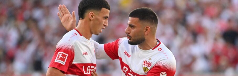 v.re:Deniz UNDAV VFB Stuttgart, Bilal EL KHANNOUSS VFB Stuttgart, Redebedarf.Gestik, Fussball 1. Bundesliga Saison 2026/2027, 4.Spieltag, Spieltag04, VfB Stuttgart - Borussia Dortmund am 19.09.2026 , MHP ARENA *** v re Deniz UNDAV, VFB Stuttgart Bilal EL KHANNOUSS, VFB Stuttgart Need to Talk: Gestures, Soccer, Bundesliga Season 20262027, Matchday 4, Matchday 04, VfB Stuttgart vs. Borussia Dortmund on September 19, 2026, MHP ARENA