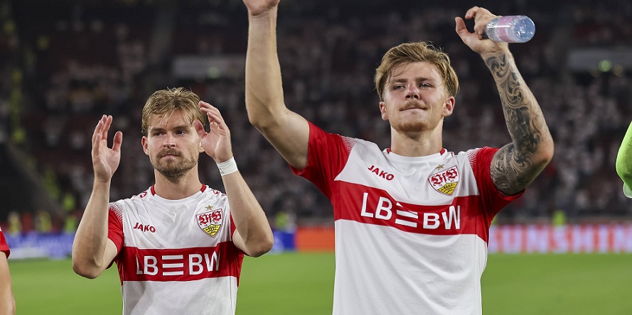 Maximilian Mittelstädt (links im Bild) macht beim VfB Stuttgart eine gute Figur