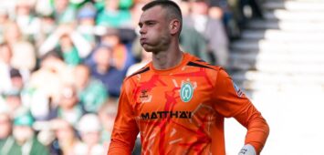Karl Hein Werder Bremen, 1, Gesichtsausdruck, Mimik, Einzelaufnahme, Portrait, Deutschland: Fussball, Bundesliga, Saison 2026/27, 6. Spieltag, 17.10.2026, Werder Bremen vs FC Augsburg, Weserstadion Bremen *** Karl Hein, Werder Bremen, 1, facial expression, facial gestures, close-up, portrait, German soccer, Bundesliga, 202627 season, Matchday 6, October 17, 2026, Werder Bremen vs. FC Augsburg, Weserstadion, Bremen Copyright: xLeonxFrickx