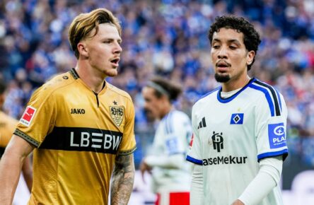 Bilal Nadir vom HSV und Finn Jeltsch vom VfB Stuttgart