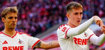 Borna Sosa und Isak Johannesson vom 1. FC Köln