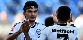 Can Uzun und Ansgar Knauff von Eintracht Frankfurt