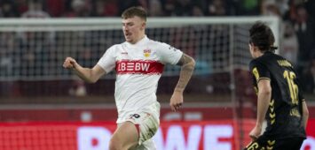 Finn Jeltsch vom VfB Stuttgart und Jakub Kaminski vom 1. FC Köln