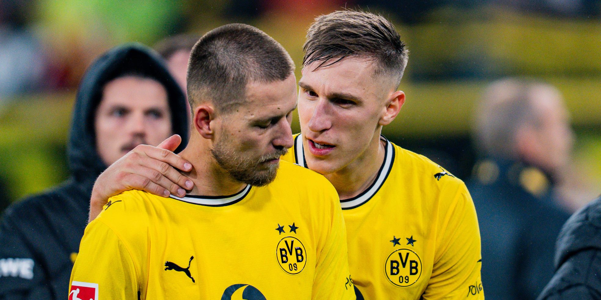 Waldemar Anton und Nico Schlotterbeck vom BVB